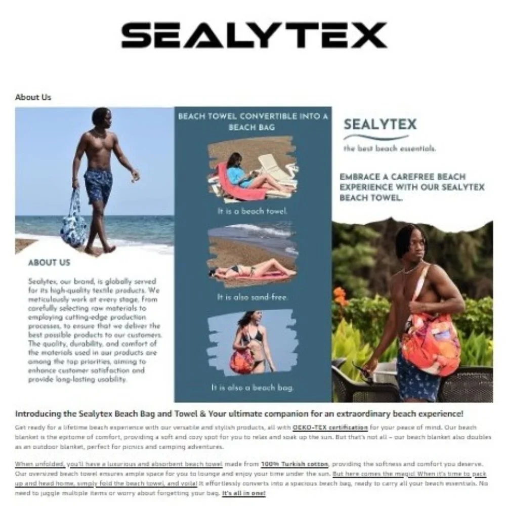 2-in-1 Multi-Functional Turkish Beach Towel Convertible into Beach Bag